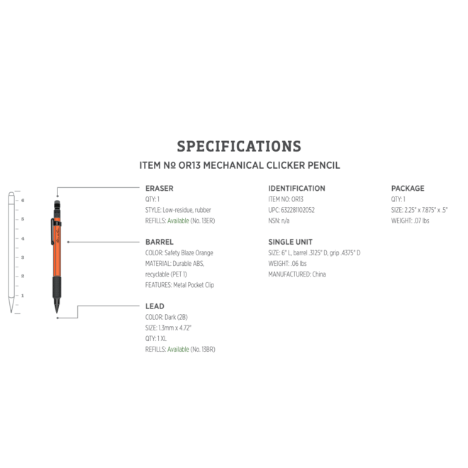 Mechanical Clicker Pencil - Oranje