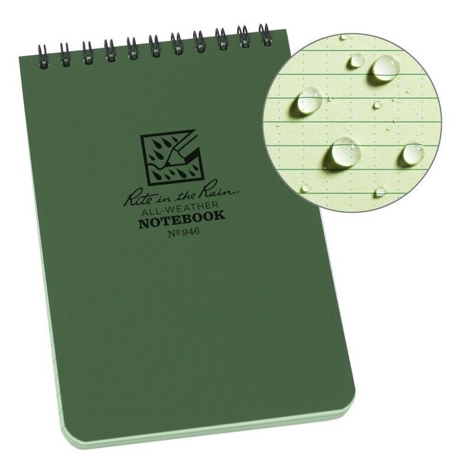 All-Weather Notebook - Top Spiraal - groen - Nr. 946 - 10x15cm
