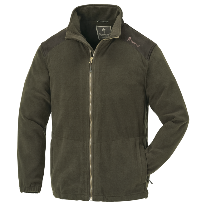 Retriever Fleece Jacket - Dark Olive/Suede Brown