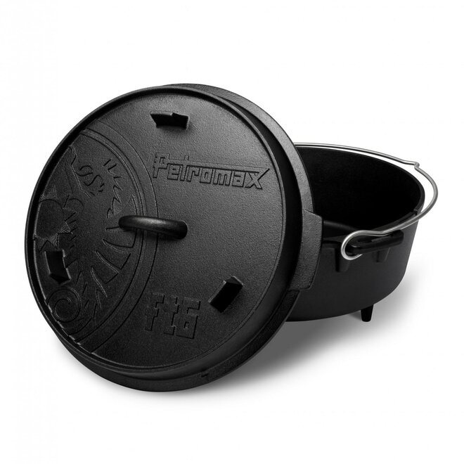 Dutch Oven FT6-6QT (met pootjes) Set - Pan + Deksellifter + Vuurhandschoenen + Schraper