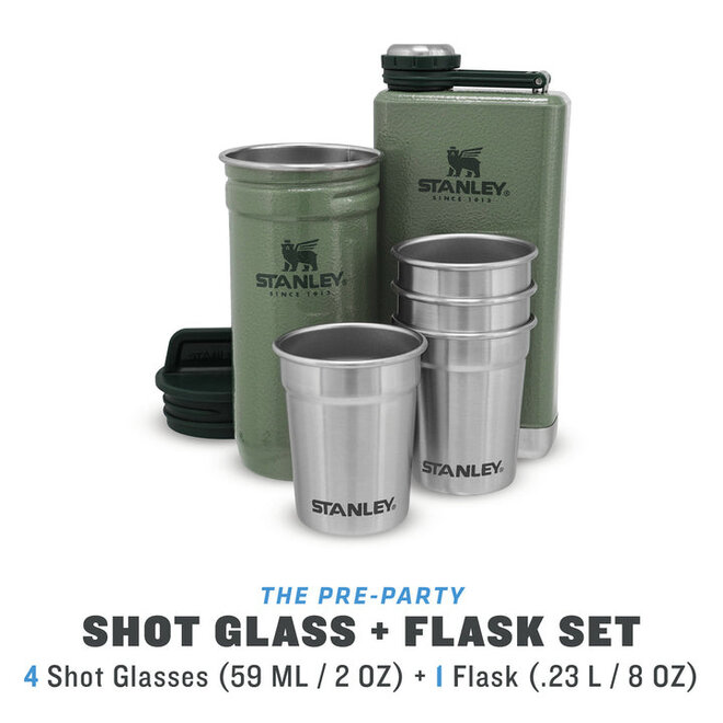 The Pre-Party Shotglass + Flask Set