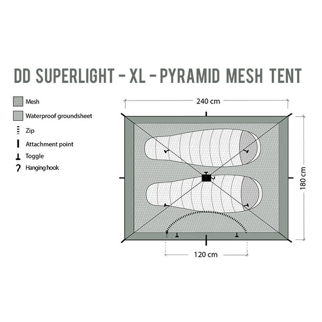 SuperLight - XL - Pyramid Mesh Tent