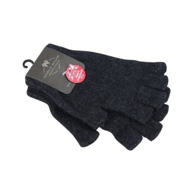 Possum/Merino Handschoenen - Korte Vingers - Black Charcoal