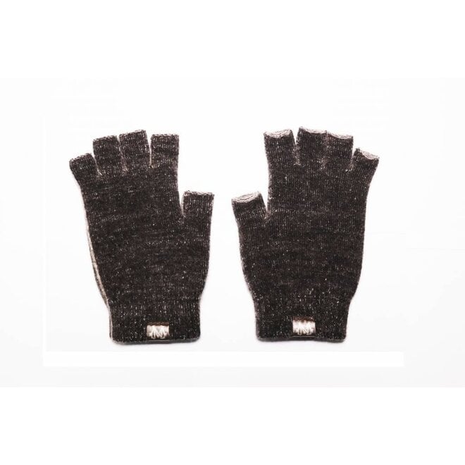 Possum/Merino Handschoenen - Korte Vingers - Black Marl