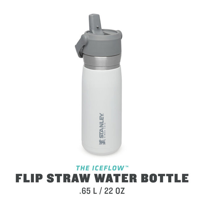 The IceFlow™ Flip Straw Water Bottle  0.65L - Polar