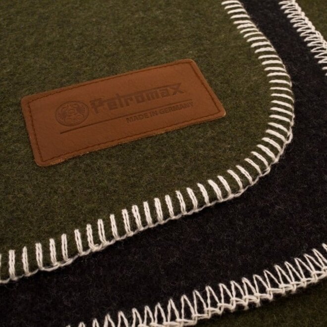 Zachte Wollen Deken (150x200) Mosgroen/zwart