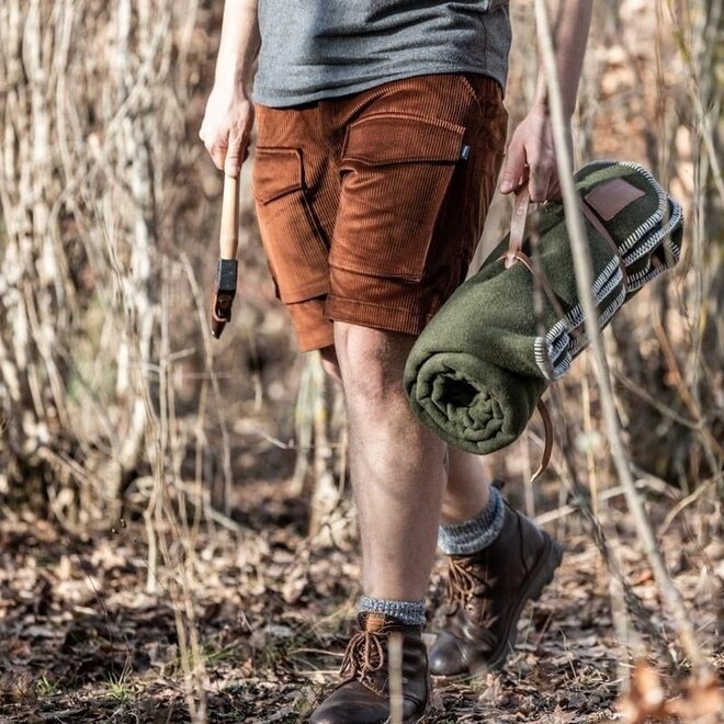 Zachte Wollen Deken (150x200) Mosgroen/zwart