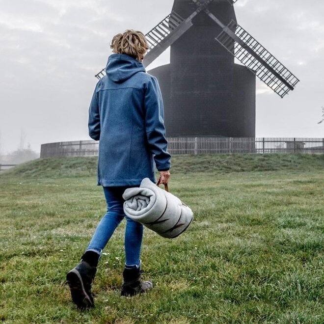 Zachte Wollen Deken (150x200) Rookwit/grijs