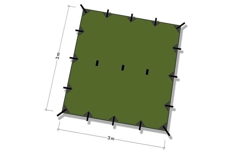Tarp 3,5x3,5 Olive Green
