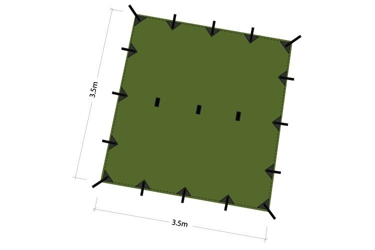 Tarp 3,5x3,5 Forest Green
