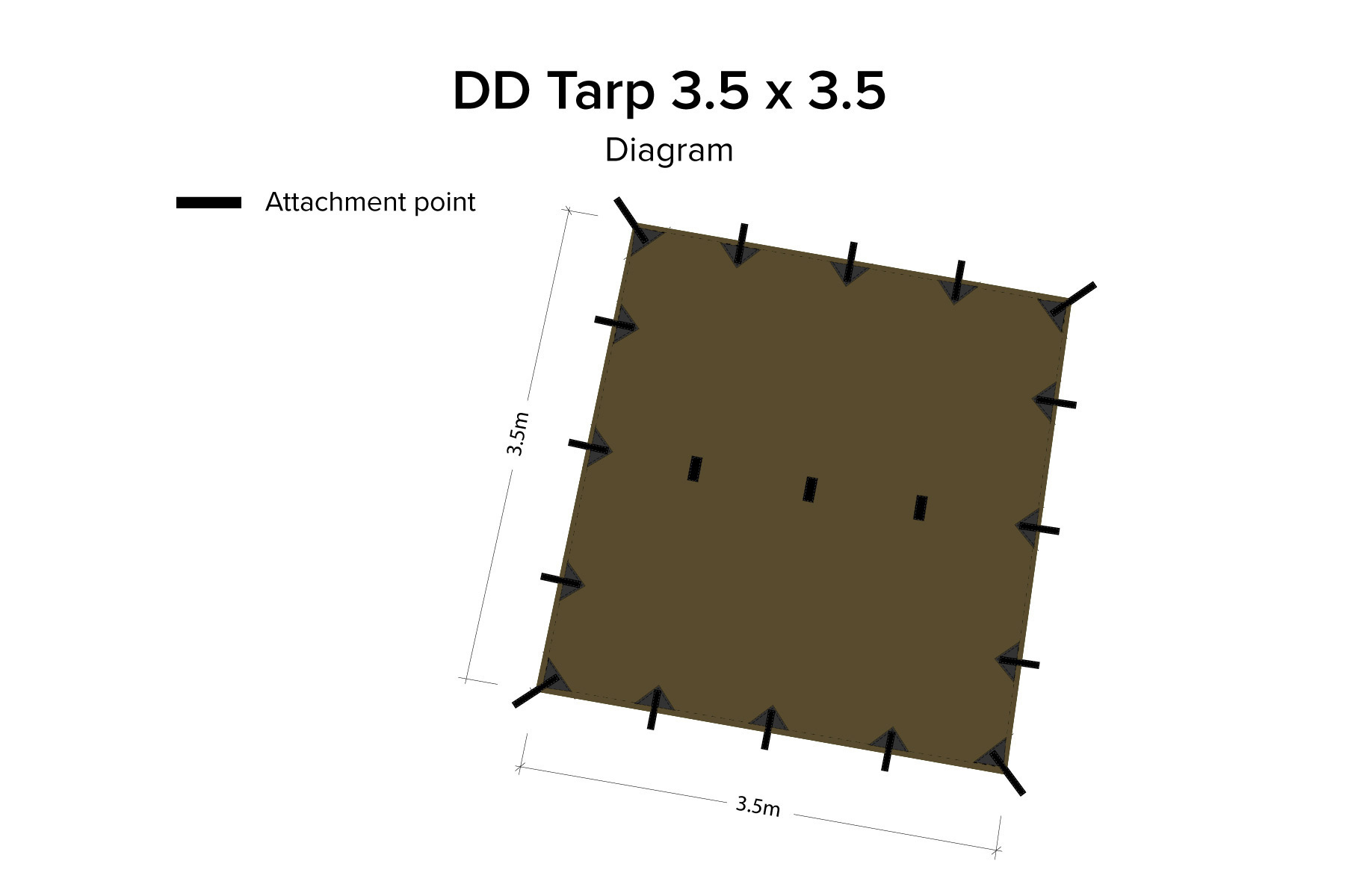 Tarp 3,5x3,5 Coyote Brown