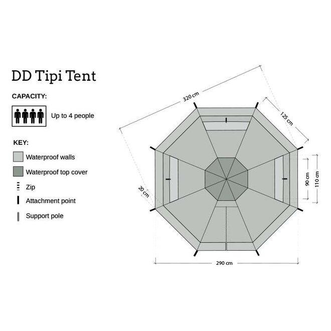 Tipi Tent 4-Persoons