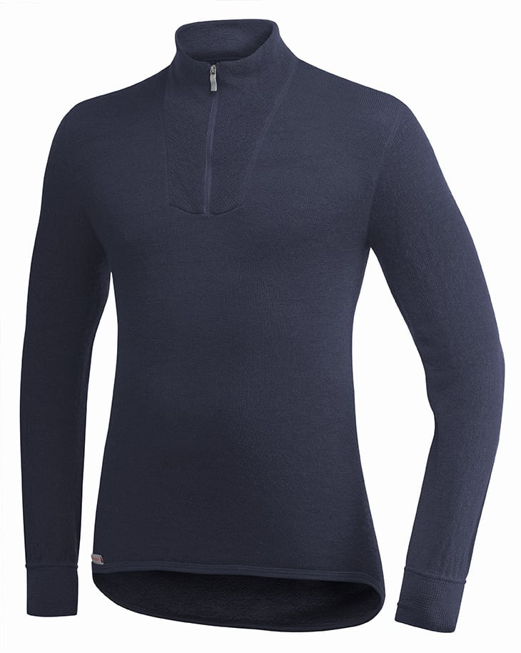 Merino Mid Layer Zip Turtleneck 400 - Dark Navy