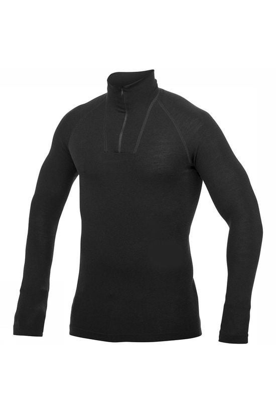 Merino Base Layer Zip Turtleneck LITE - Black