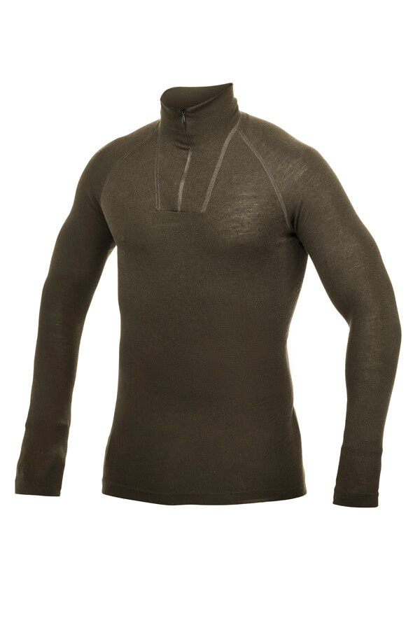 Merino Base Layer Zip Turtleneck LITE - Pine Green