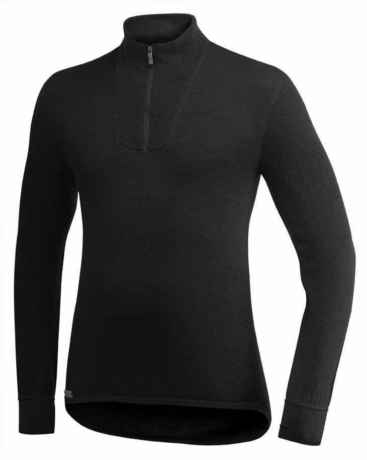 Merino Mid Layer Zip Turtleneck 400 - Black