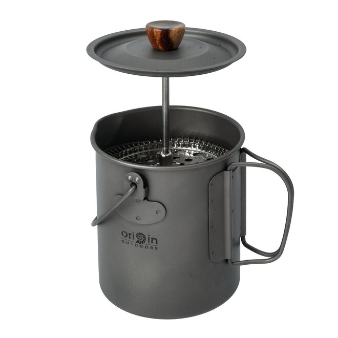 Titanium Billy Can met French Press - Titan Bushcraft