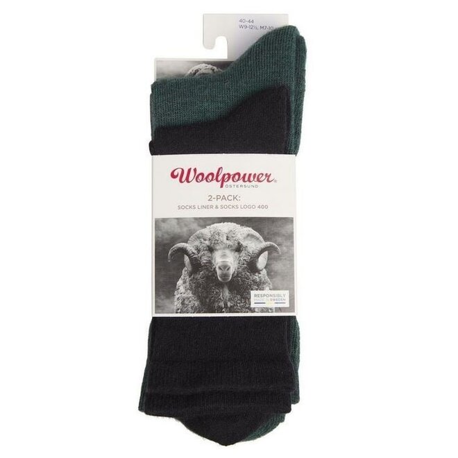 2 Pack: 400 Sokken / Liner Sock - Forest Green/Black
