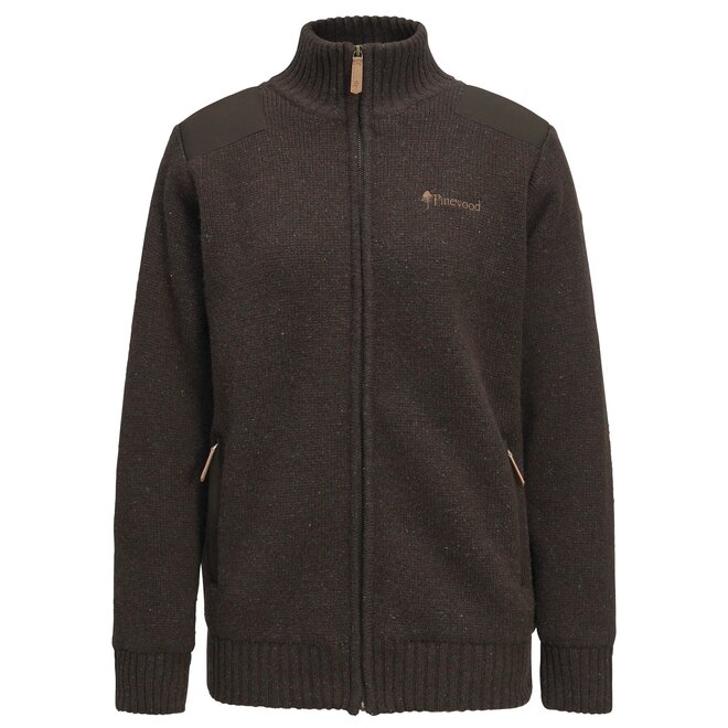 Hurricane Full Zip Sweater - Dark Brown Melange