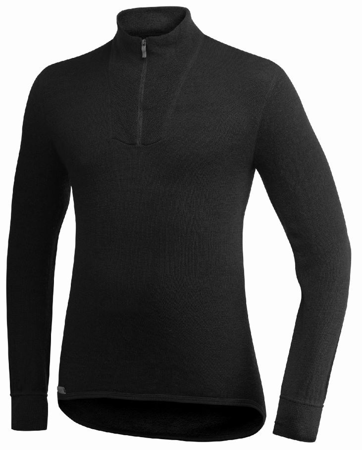 Merino Base Layer Zip Turtleneck 200 -  Black