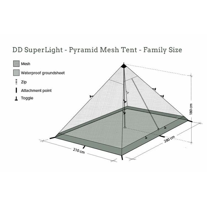 SuperLight Pyramid Mesh Tent - Family Size