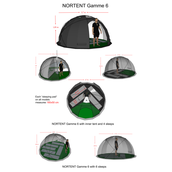 Gamme 6 PC Tent - Army Green