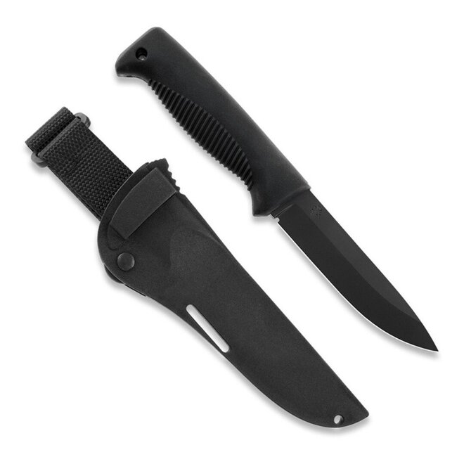 M07 Ranger Puukko Mes PTFE Zwart met Kunststof Schede (FJP080)