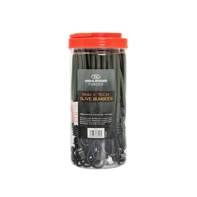 Bagage Spin / Bungee - 8mm x 75cm - Olive