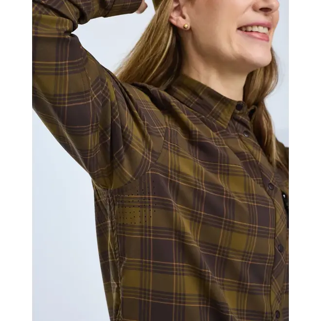 Dames - Abisko Trekking InsectSafe Long Sleeve Shirt - Dark Olive / D. Sandstone (3222)