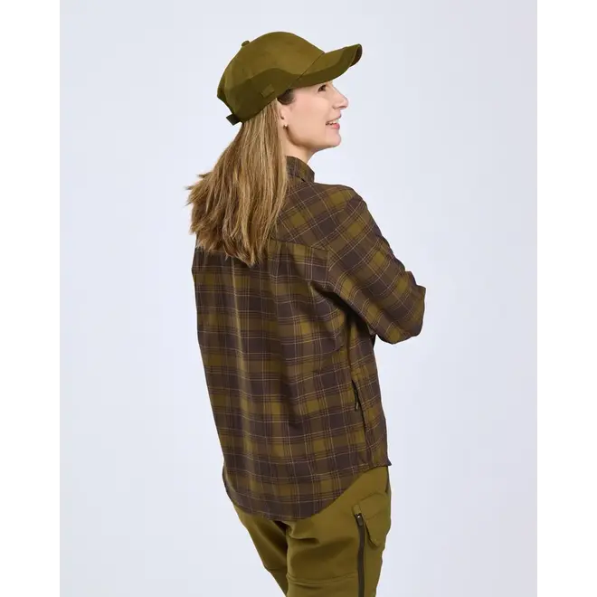Dames - Abisko Trekking InsectSafe Long Sleeve Shirt - Dark Olive / D. Sandstone (3222)