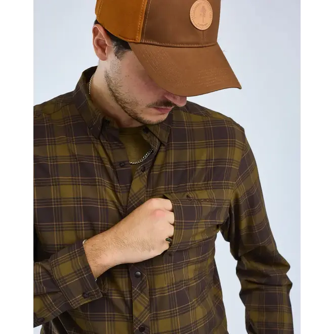 Abisko Trekking InsectSafe Long Sleeve Shirt - Dark Olive / D. Sandstone (5222)