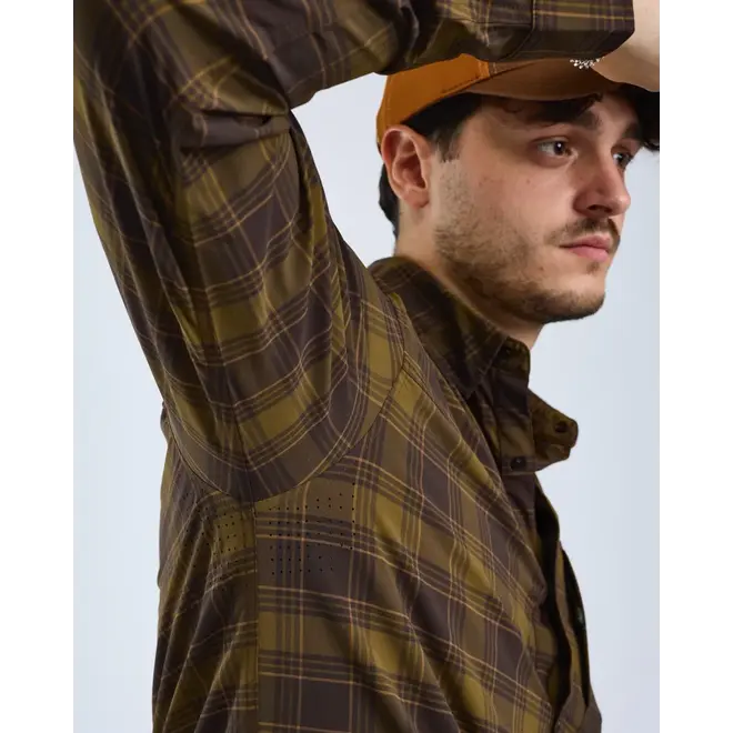 Abisko Trekking InsectSafe Long Sleeve Shirt - Dark Olive / D. Sandstone (5222)