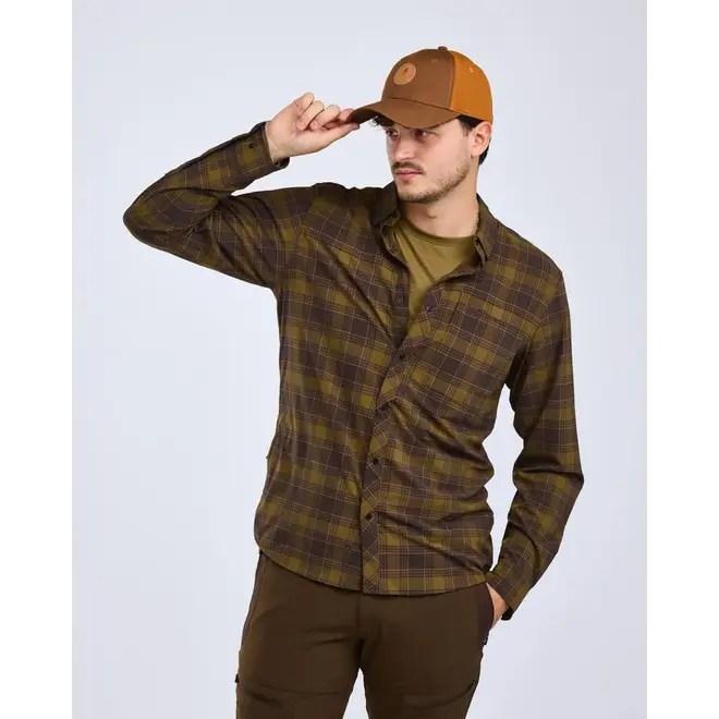 Abisko Trekking InsectSafe Long Sleeve Shirt - Dark Olive / D. Sandstone (5222)