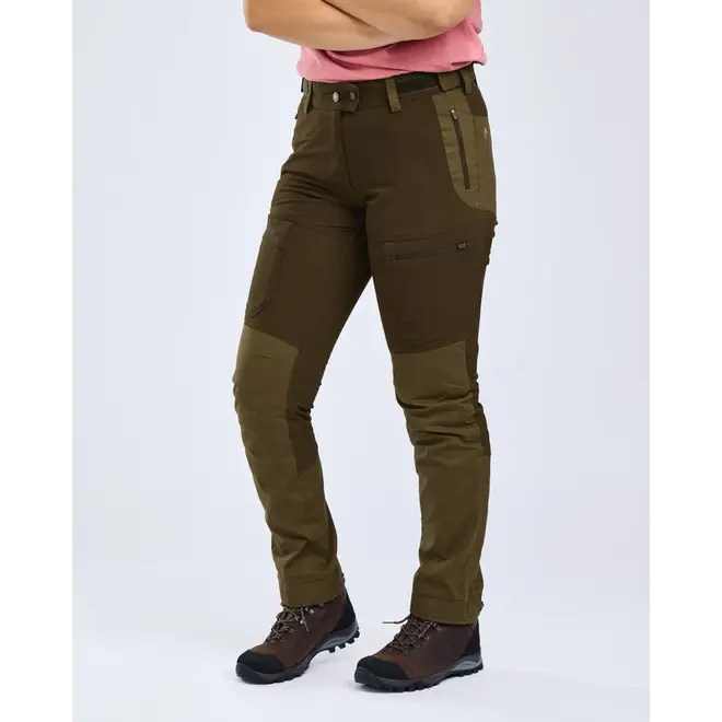 Dames - Finnveden Hybrid Extreme Trousers - Dark Olive / H. Olive (3302) (LONG / SHORT MATEN)