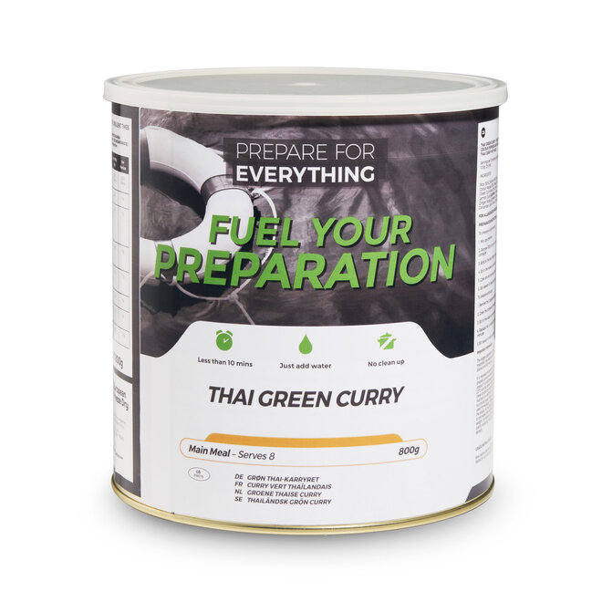 Vegetarische Thaise Groene Curry met Rijst (Groot Blik - 8 Porties) - THT: 01-12-2047