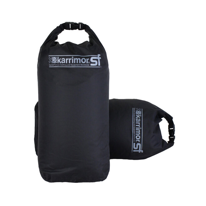 DRY BAG 12 – Military Waterproof Bag (12 Litres), Pair (2 Bags), for Backpack Side Pockets – Black