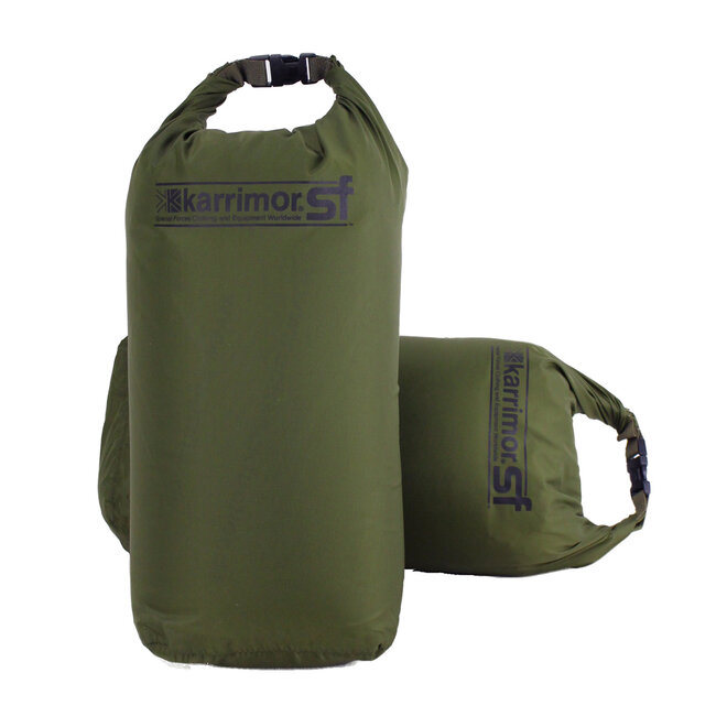 DRY BAG 12 – Military Waterproof Bag (12 Litres), Pair (2 Bags), for Backpack Side Pockets – Olive