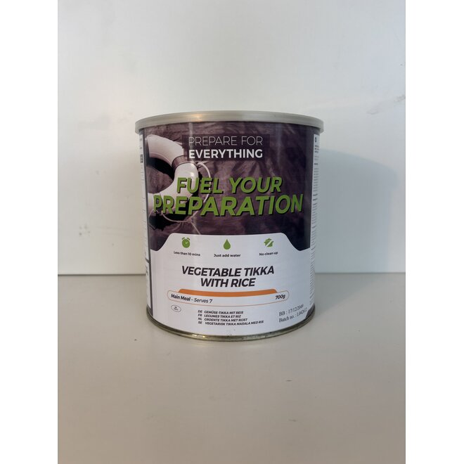 Groente Tikka met Rijst - Blik 8 Porties (800 gram)- THT: 17-12-2049