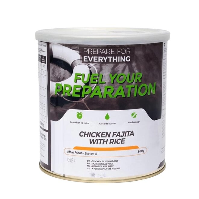 Kip Fajita met Rijst - Blik 8 Porties (800 gram) - THT: 24-10-2049