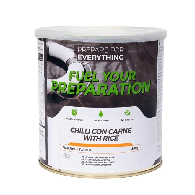 Chili con Carne met Rijst - Blik 8 Porties (800 gram) - THT: 08-09-2049
