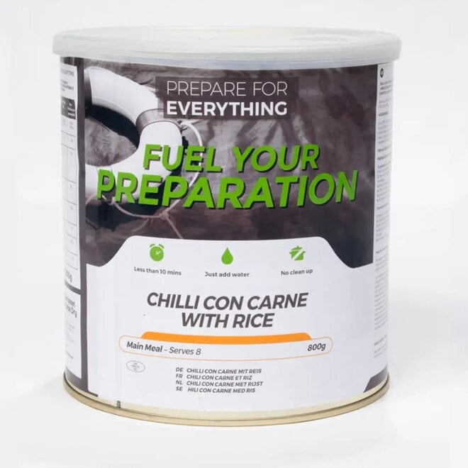 Chili con Carne met Rijst - Blik 8 Porties (800 gram) - THT: 08-09-2049
