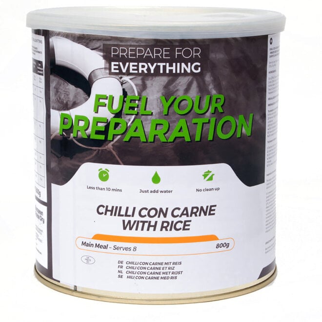 Chili con Carne met Rijst - Blik 8 Porties (800 gram) - THT: 08-09-2049