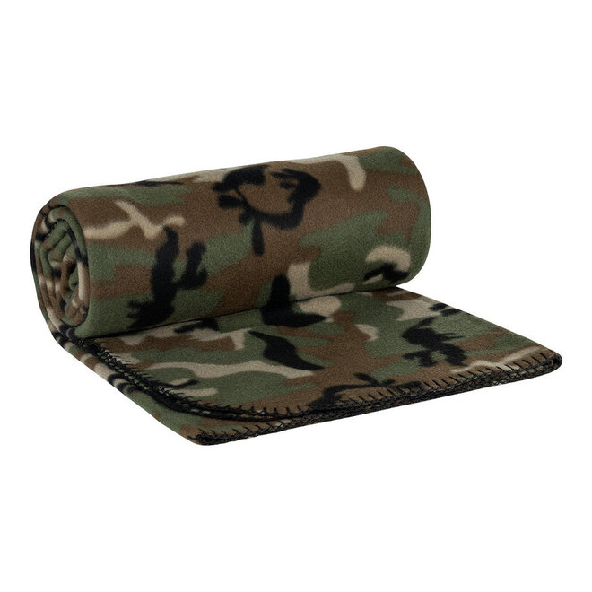 Fleece Deken Camouflage Woodland 170 x 130 cm
