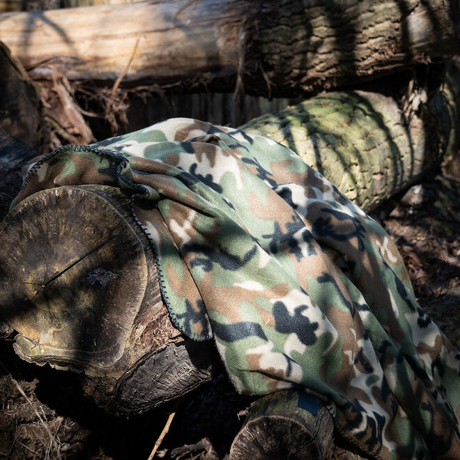 Fleece Deken Camouflage Woodland 170 x 130 cm