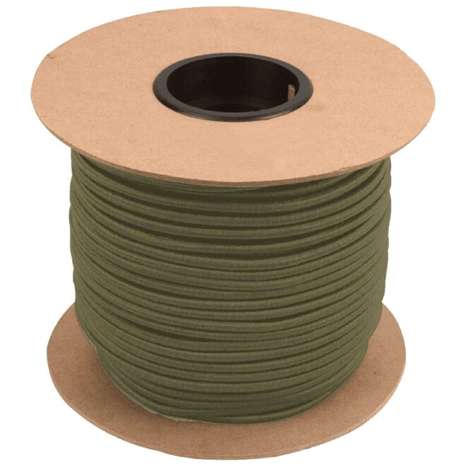 Shock Cord 6 mm Olijfgroen (rol 100 meter)