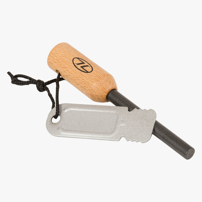 Beech Fire Starter Firesteel met Beukenhouten Handvat