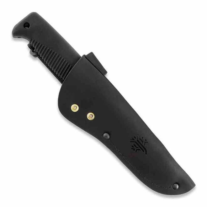M07 Ranger Puukko Mes PTFE Zwart met Lederen Schede (FJP003)