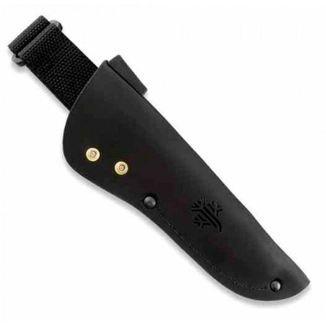 M07 Ranger Puukko Mes PTFE Zwart met Lederen Schede (FJP003)