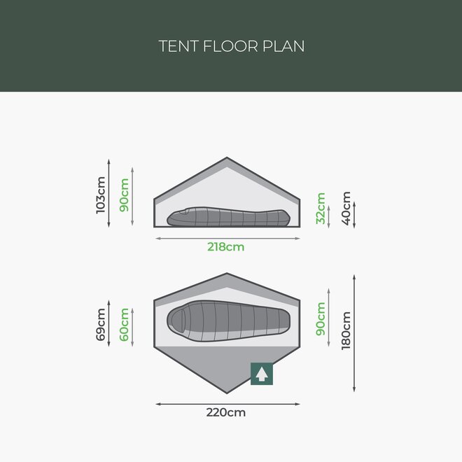 Refuge 1 Tent 1-Persoons Pine Green