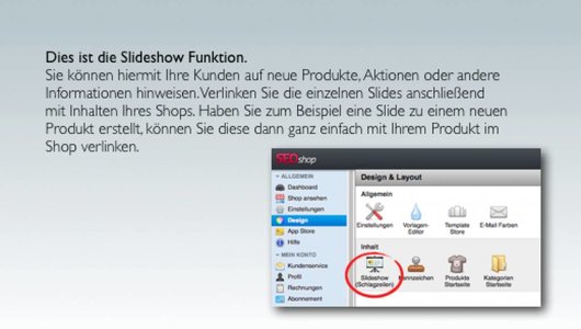Die Slideshow Funktion: